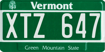VT license plate XTZ647
