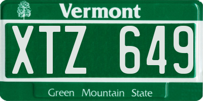 VT license plate XTZ649