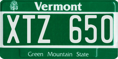 VT license plate XTZ650