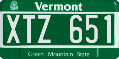 VT license plate XTZ651