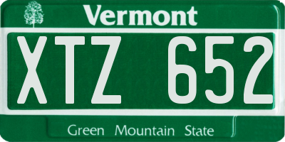 VT license plate XTZ652