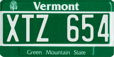 VT license plate XTZ654