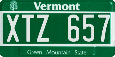 VT license plate XTZ657