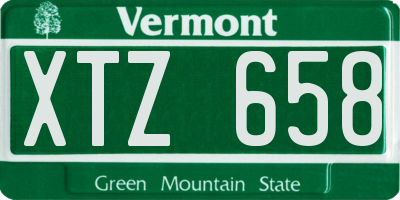 VT license plate XTZ658