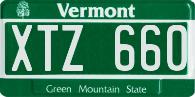 VT license plate XTZ660