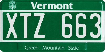 VT license plate XTZ663