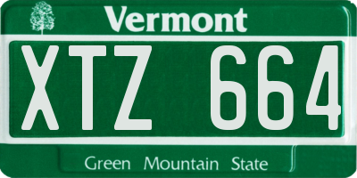VT license plate XTZ664