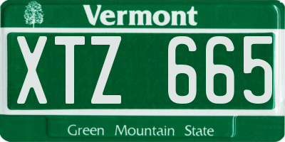 VT license plate XTZ665