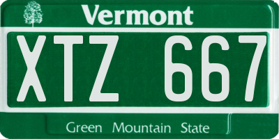 VT license plate XTZ667