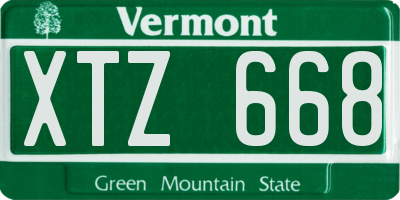 VT license plate XTZ668