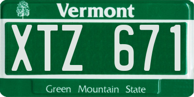 VT license plate XTZ671