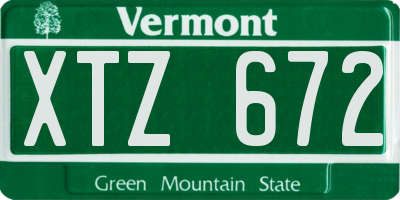 VT license plate XTZ672