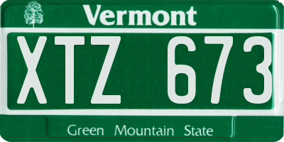 VT license plate XTZ673