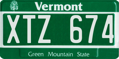 VT license plate XTZ674