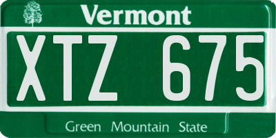 VT license plate XTZ675