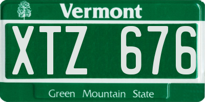 VT license plate XTZ676