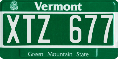 VT license plate XTZ677