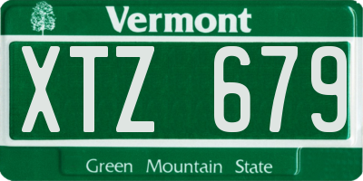 VT license plate XTZ679