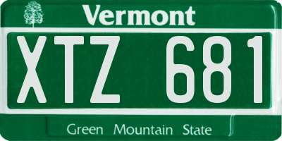VT license plate XTZ681