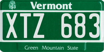 VT license plate XTZ683
