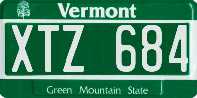 VT license plate XTZ684