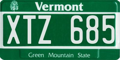 VT license plate XTZ685