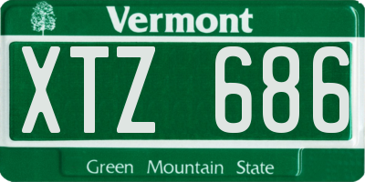 VT license plate XTZ686