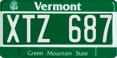 VT license plate XTZ687