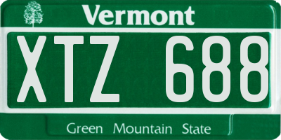 VT license plate XTZ688