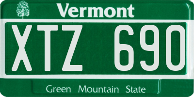 VT license plate XTZ690