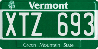 VT license plate XTZ693