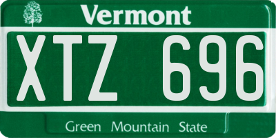 VT license plate XTZ696