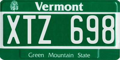 VT license plate XTZ698