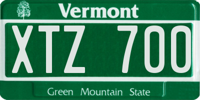 VT license plate XTZ700