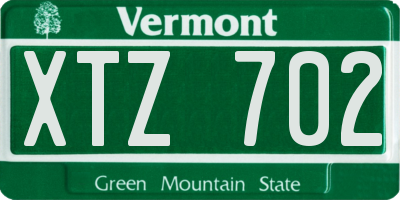 VT license plate XTZ702