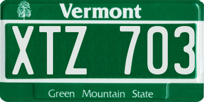 VT license plate XTZ703