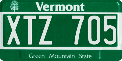 VT license plate XTZ705