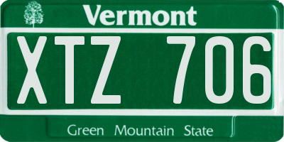 VT license plate XTZ706