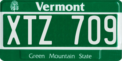 VT license plate XTZ709