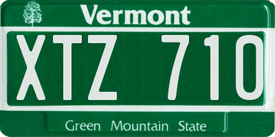 VT license plate XTZ710