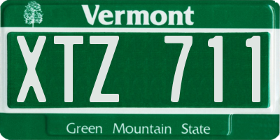 VT license plate XTZ711