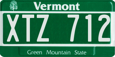 VT license plate XTZ712