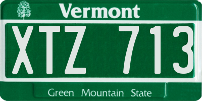 VT license plate XTZ713