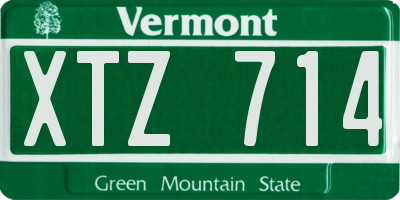 VT license plate XTZ714