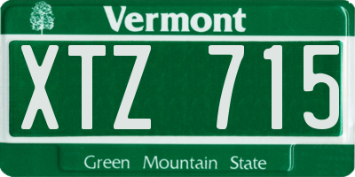 VT license plate XTZ715