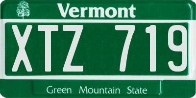 VT license plate XTZ719
