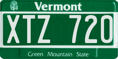 VT license plate XTZ720