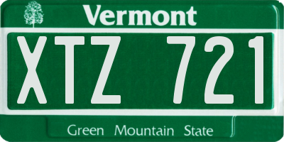 VT license plate XTZ721