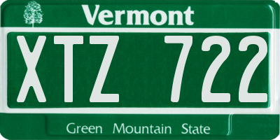 VT license plate XTZ722