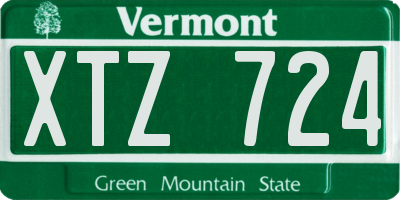 VT license plate XTZ724